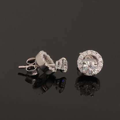 Earrings with Diamonds 0.21 ct, White Gold 585° (14K)