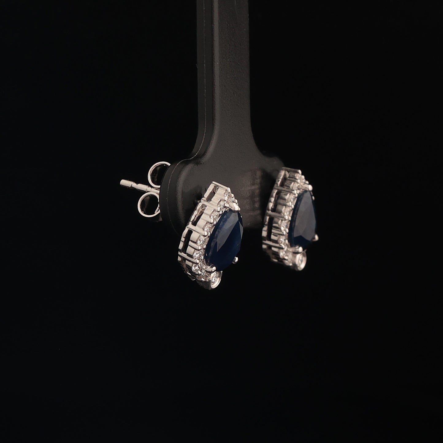 Earrings with Sapphire 1.50 ct, White Gold 585° (14K)