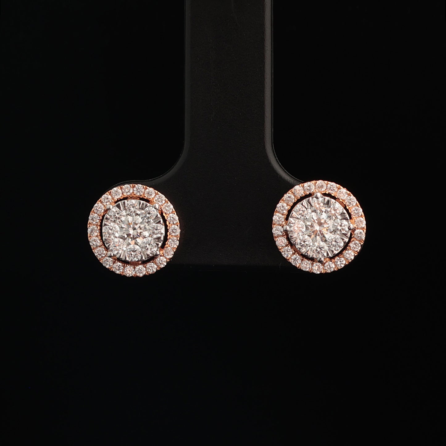 Earrings with Diamonds 0.33 ct, Rose Gold 585° (14K)