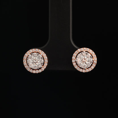 Earrings with Diamonds 0.33 ct, Rose Gold 585° (14K)