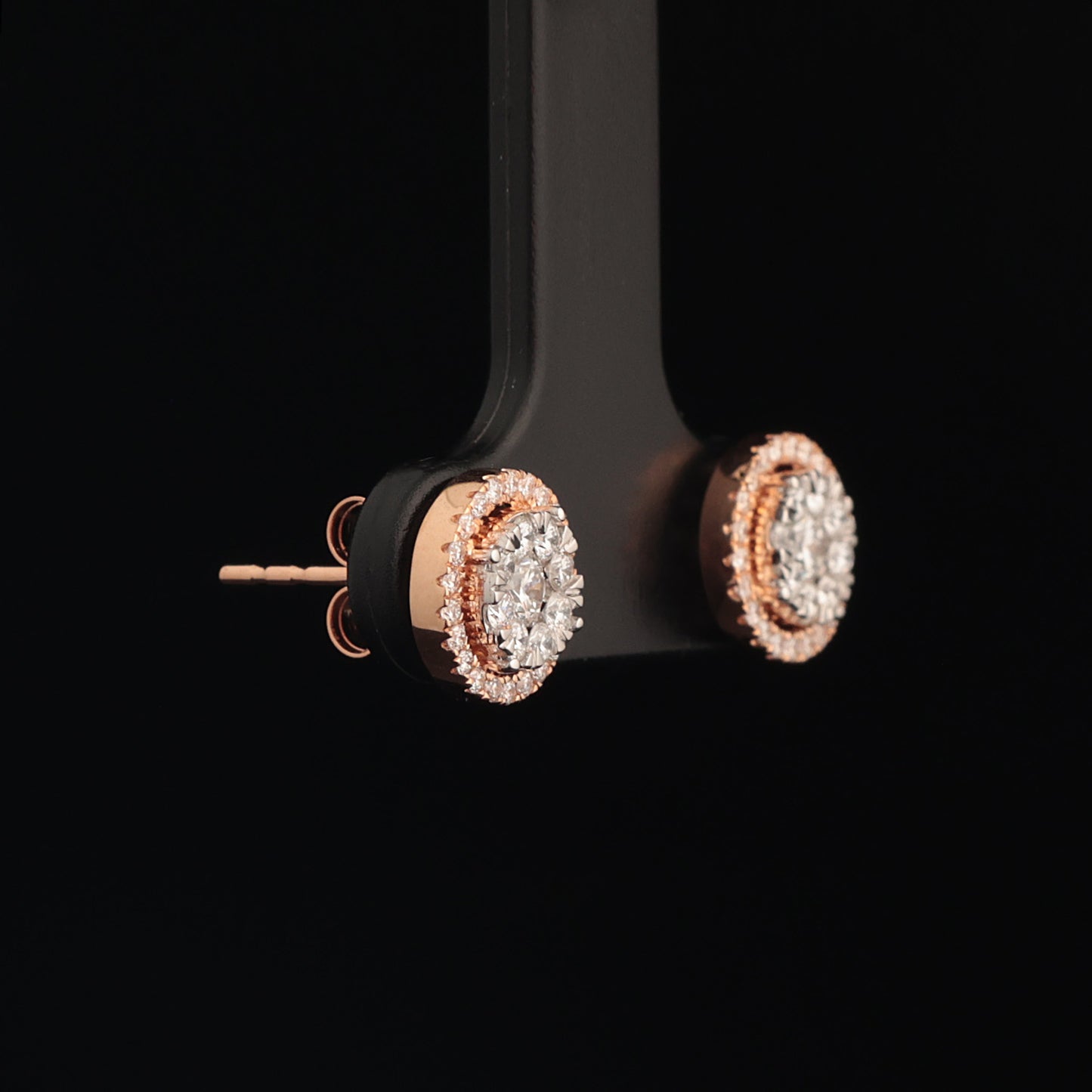 Earrings with Diamonds 0.33 ct, Rose Gold 585° (14K)