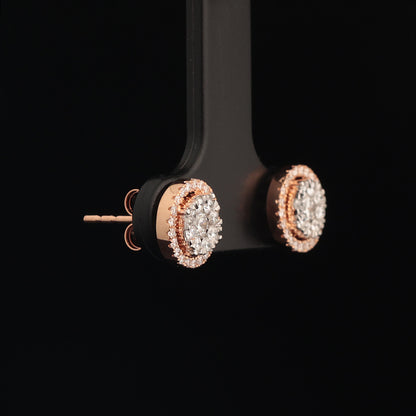 Earrings with Diamonds 0.33 ct, Rose Gold 585° (14K)