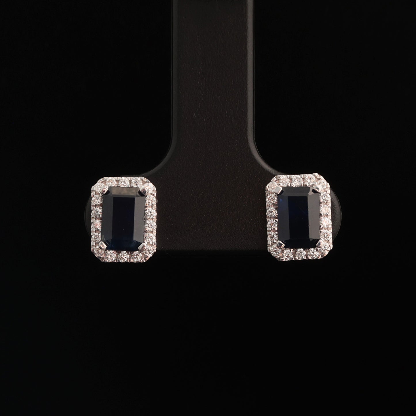 Earrings with Sapphire 1.50 ct, White Gold 585° (14K)