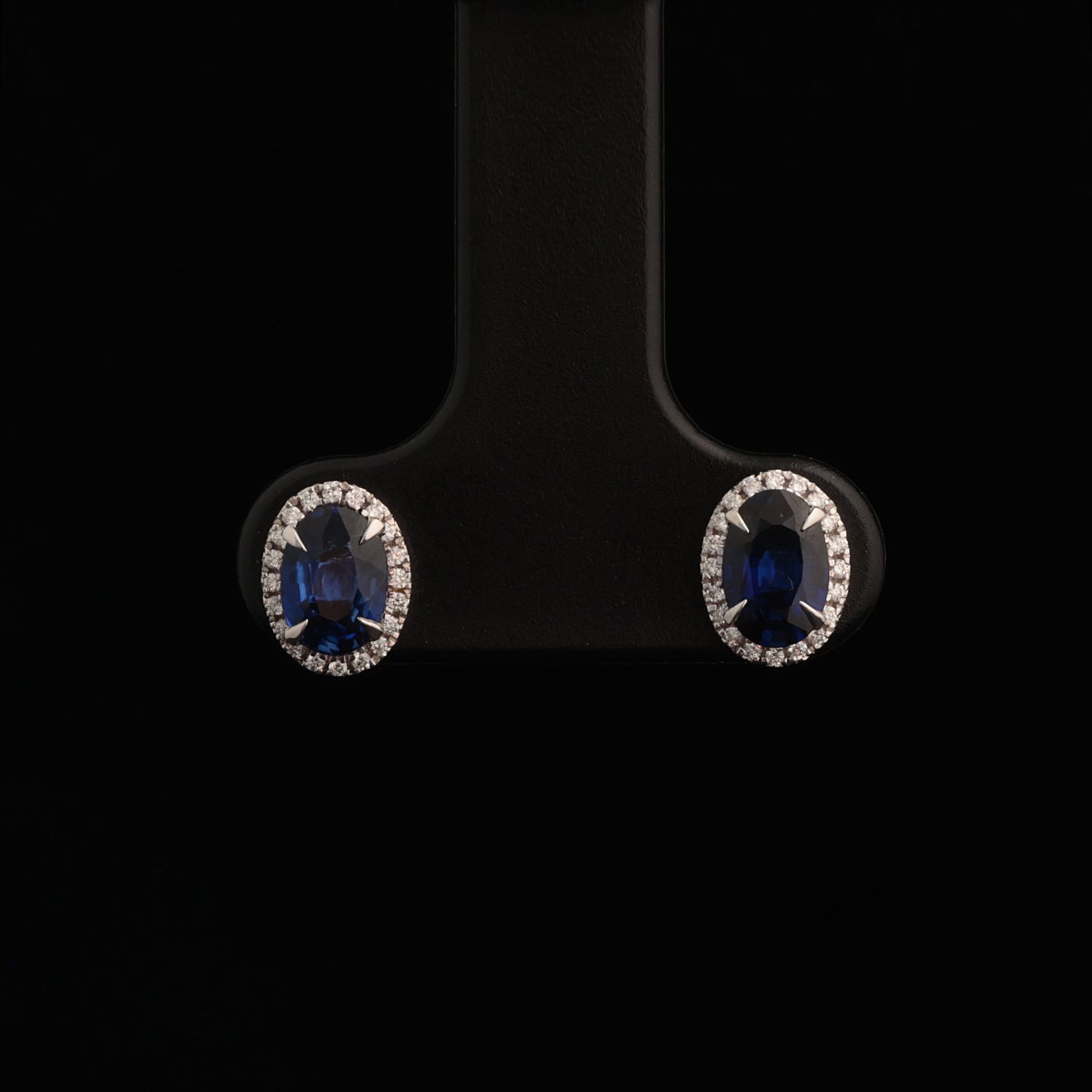 Earrings with Sapphire 1.00 ct, White Gold 585° (14K)