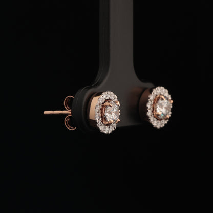 Earrings with Diamonds 0.21 ct, Rose Gold 585° (14K)