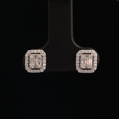 Earrings with Diamonds 0.35 ct, White Gold 585° (14K)