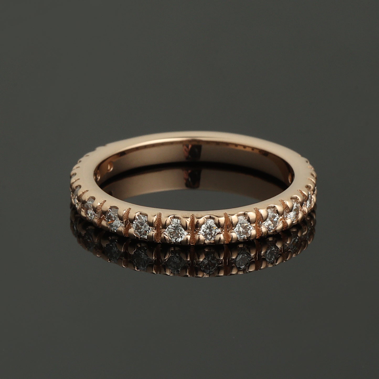 Gredzens ar Dimantiem 0.40 ct, Sarkanais zelts 585° (14K) 