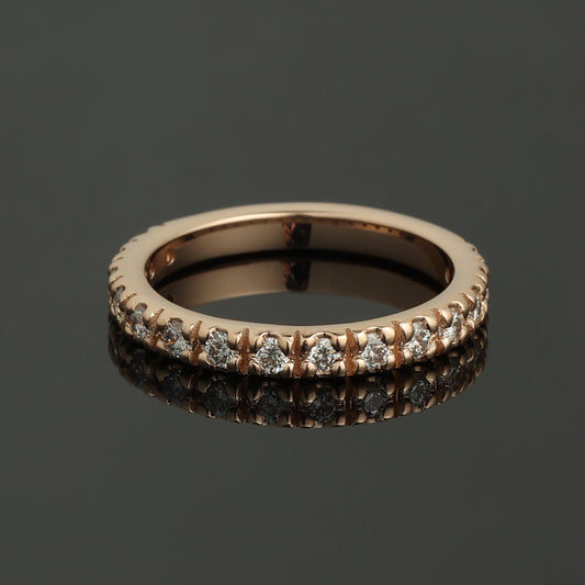 Gredzens ar Dimantiem 0.40 ct, Sarkanais zelts 585° (14K) 