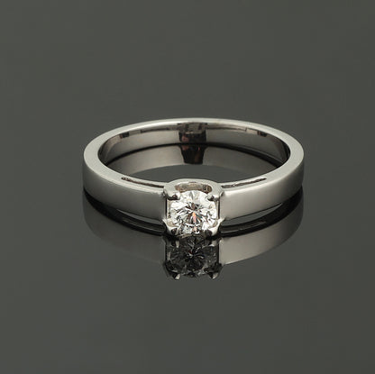 Gredzens ar Dimantiem 0.21 ct, Baltais zelts 585° (14K) 