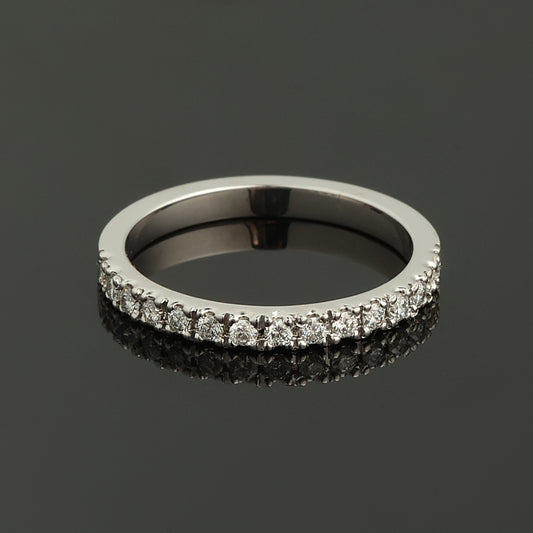 Gredzens ar Dimantiem 0.31 ct, Baltais zelts 585° (14K) 