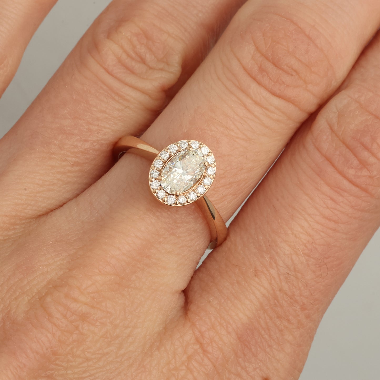 Gredzens ar Dimantiem 0.87 ct, Sarkanais zelts 585° (14K) 