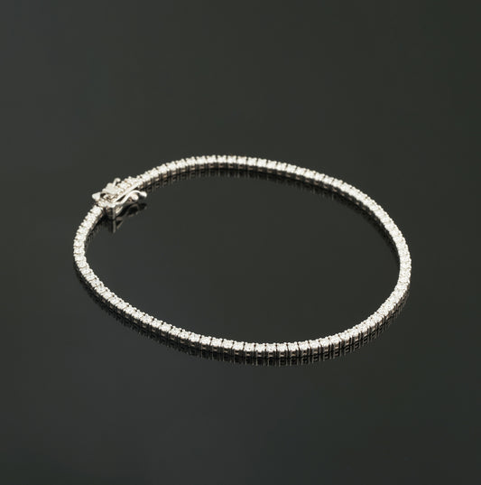 Tenisa aproce ar Dimantiem 2.01 ct, Baltais zelts 585° (14K)