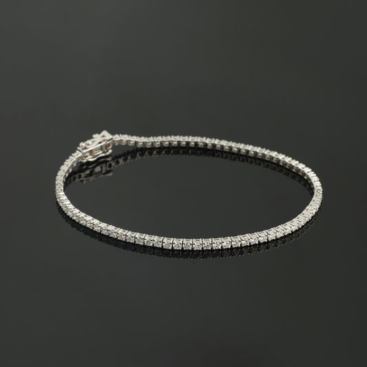 Tenisa aproce ar Dimantiem 3.01 ct, Baltais zelts 750° (18K)