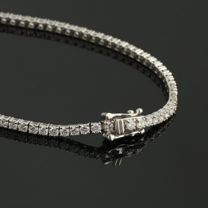 Tenisa aproce ar Dimantiem 3.01 ct, Baltais zelts 750° (18K)