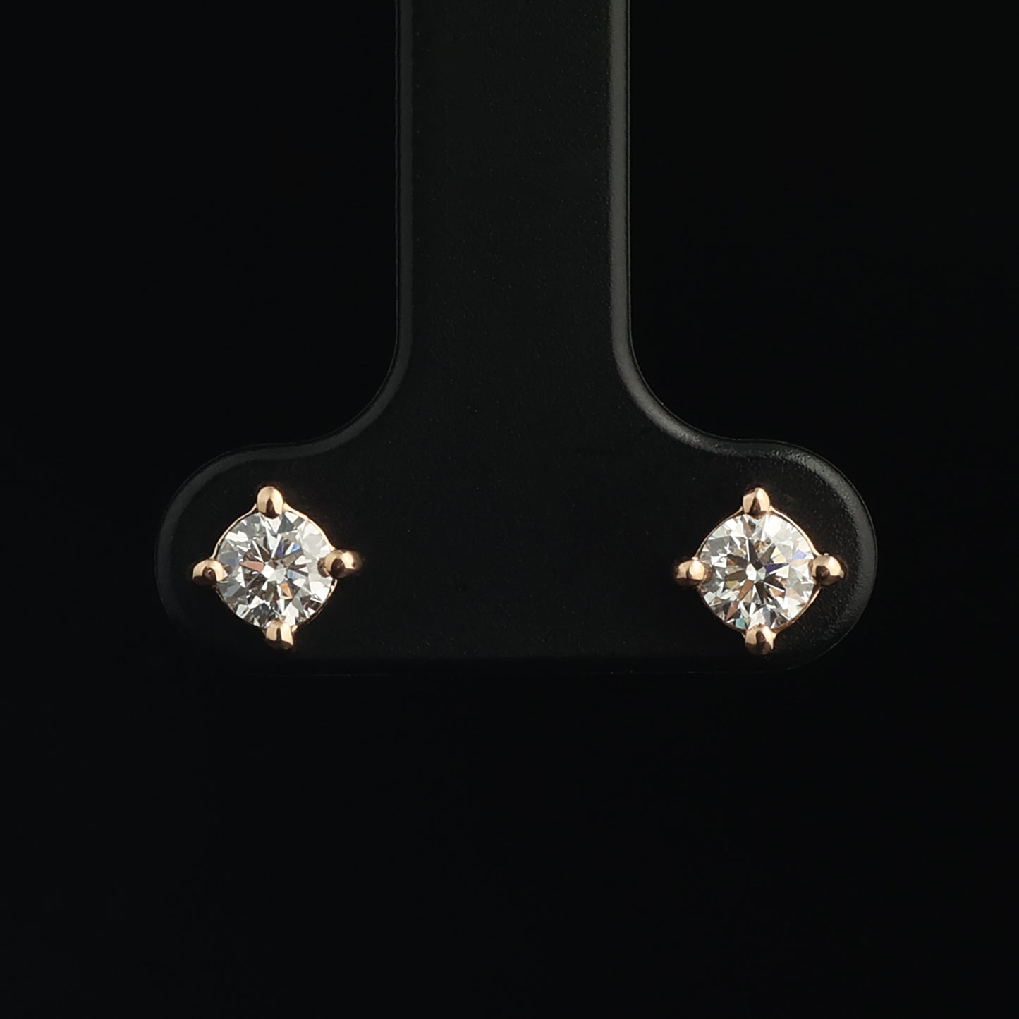 Auskari ar Dimantiem 0.55 ct, Sarkanais zelts 585° (14K)