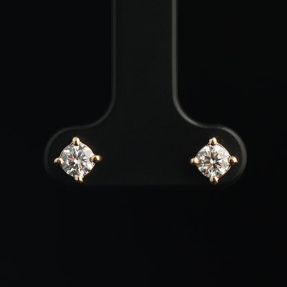 Auskari ar Dimantiem 0.55 ct, Sarkanais zelts 585° (14K)
