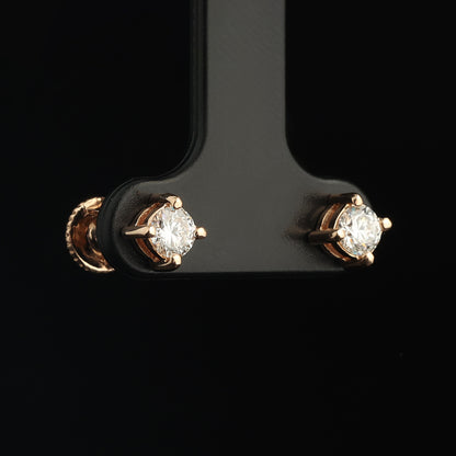 Auskari ar Dimantiem 0.55 ct, Sarkanais zelts 585° (14K)