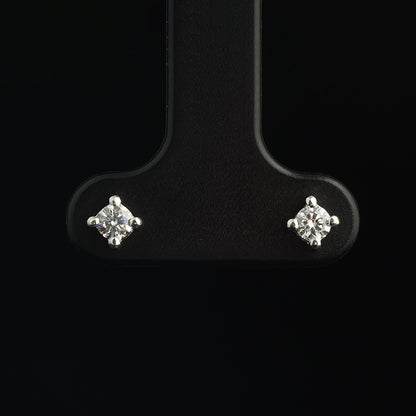 Auskari ar Dimantiem 0.25 ct, Baltais zelts 585° (14K)