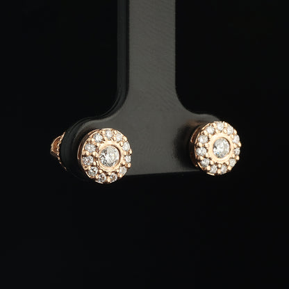 Auskari ar Dimantiem 0.40 ct, Sarkanais zelts 585° (14K)