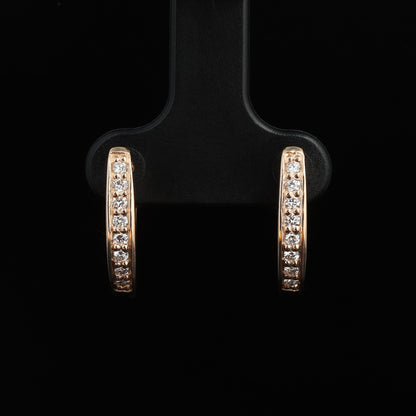 Auskari ar Dimantiem 0.25 ct, Sarkanais zelts 585° (14K)