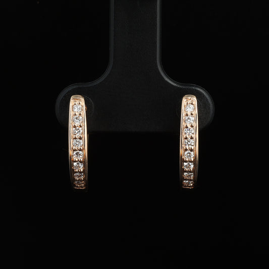 Auskari ar Dimantiem 0.25 ct, Sarkanais zelts 585° (14K)