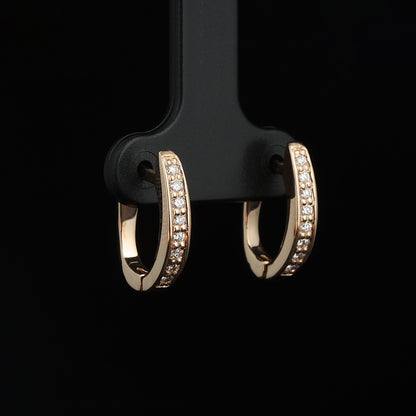 Auskari ar Dimantiem 0.25 ct, Sarkanais zelts 585° (14K)