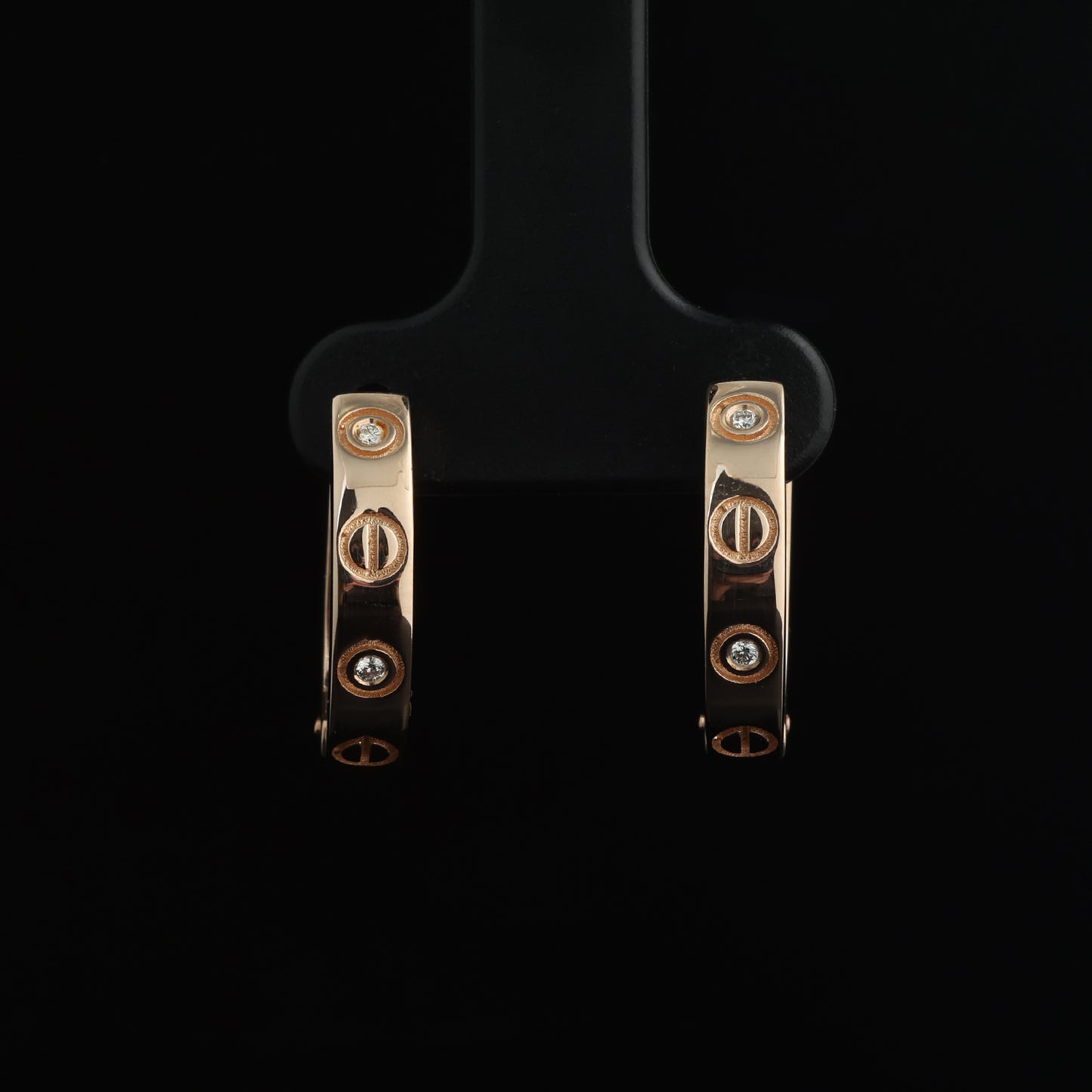 Auskari ar Dimantiem 0.05 ct, Sarkanais zelts 585° (14K)