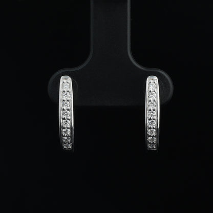 Auskari ar Dimantiem 0.25 ct, Baltais zelts 585° (14K)