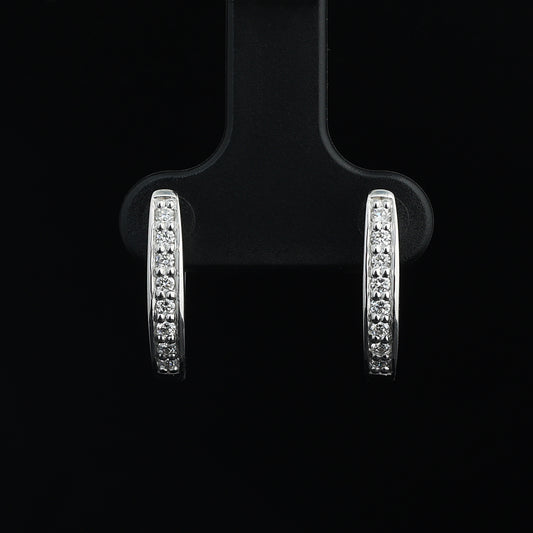 Auskari ar Dimantiem 0.25 ct, Baltais zelts 585° (14K)