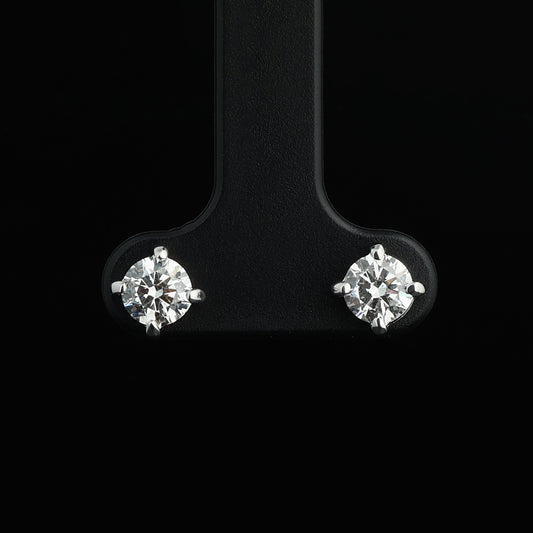 Auskari ar Dimantiem 1.00 ct, Baltais zelts 585° (14K)