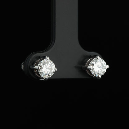 Auskari ar Dimantiem 1.00 ct, Baltais zelts 585° (14K)