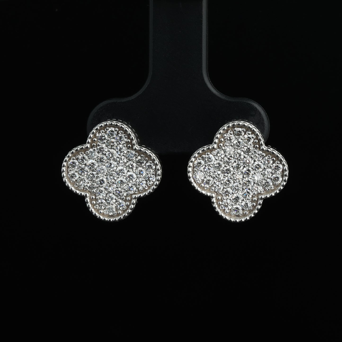 Auskari ar Dimantiem 1.00 ct, Baltais zelts 585° (14K)