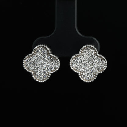 Auskari ar Dimantiem 1.00 ct, Baltais zelts 585° (14K)