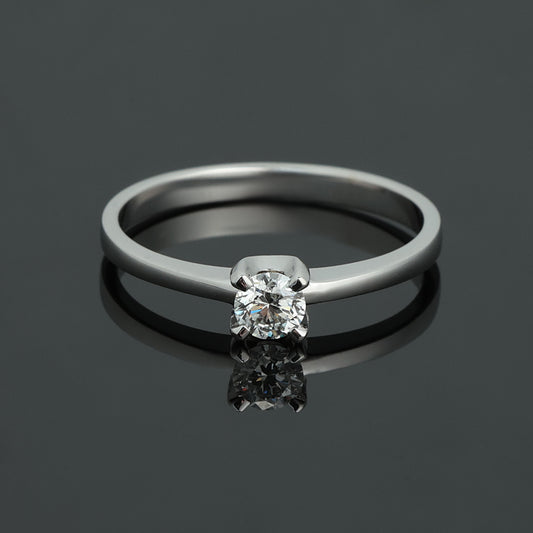 Gredzens ar Dimantiem 0.25 ct, Baltais zelts 585° (14K) 