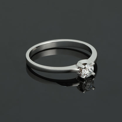 Gredzens ar Dimantiem 0.25 ct, Baltais zelts 585° (14K) 