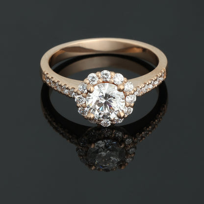 Gredzens ar Dimantiem 1.19 ct, Sarkanais zelts 585° (14K) 