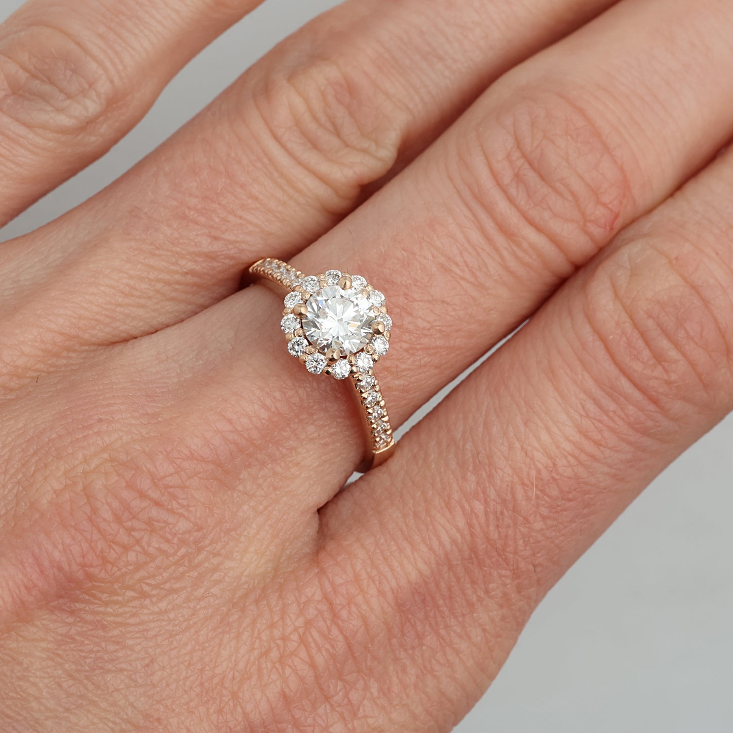 Gredzens ar Dimantiem 1.19 ct, Sarkanais zelts 585° (14K) 