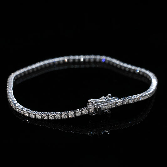 Bracelet with Diamonds, White Gold 750