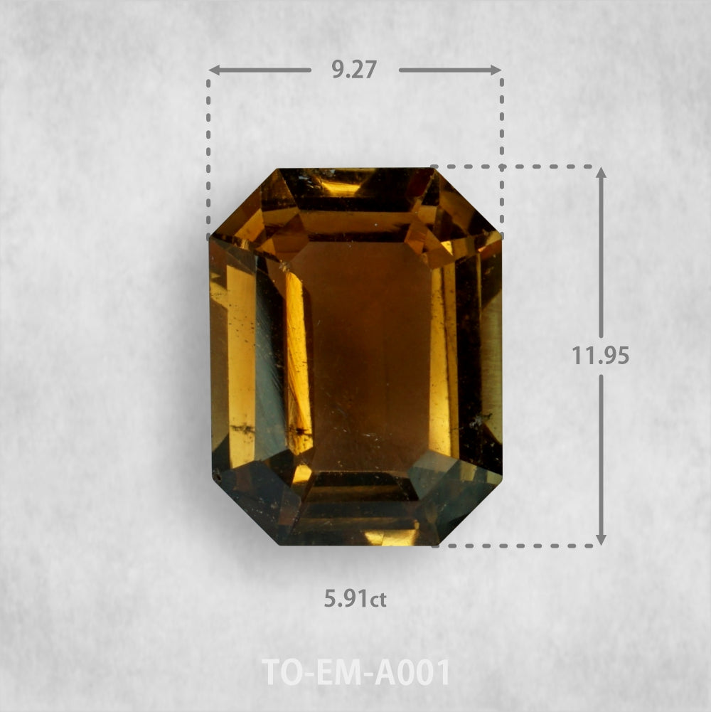 Topāzs 5,91 ct dabīgs, smaragda griezums 