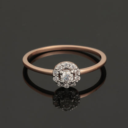 Ring with Diamonds 0.19 ct, Rose Gold 585° (14K)