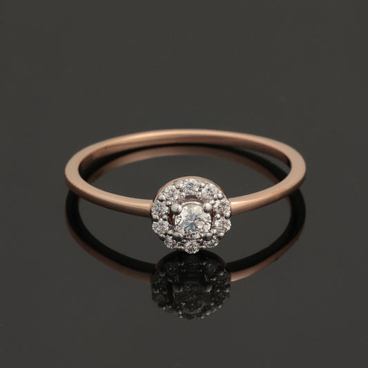Gredzens ar dimantiem 0,20 ct, sarkanais zelts 585° (14K)