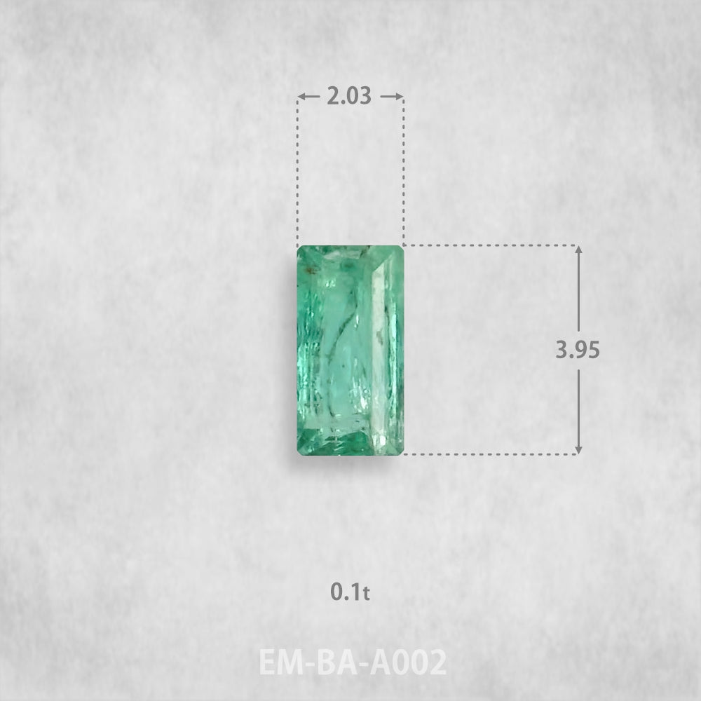 Изумруд 0,1 карат натуральный, багетной огранки 