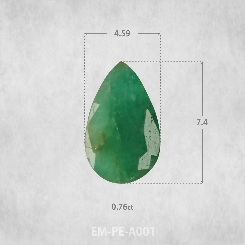 Изумруд 0,76 карата натуральный, грушевидной огранки 