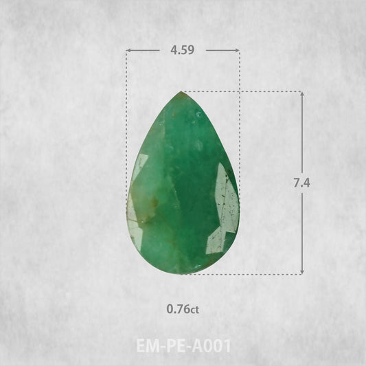 Изумруд 0,76 карата натуральный, грушевидной огранки 