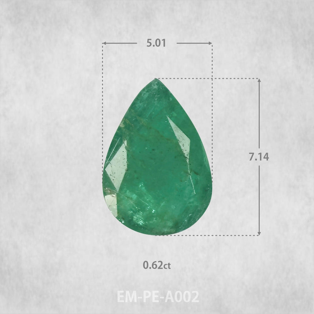 Изумруд 0,62 карата натуральный, грушевидной огранки 