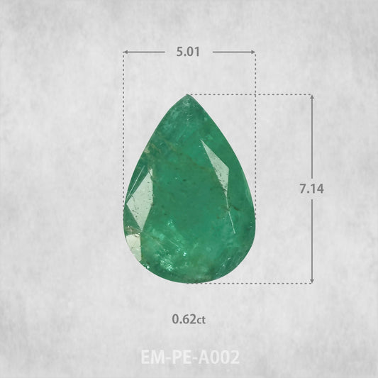 Изумруд 0,62 карата натуральный, грушевидной огранки 