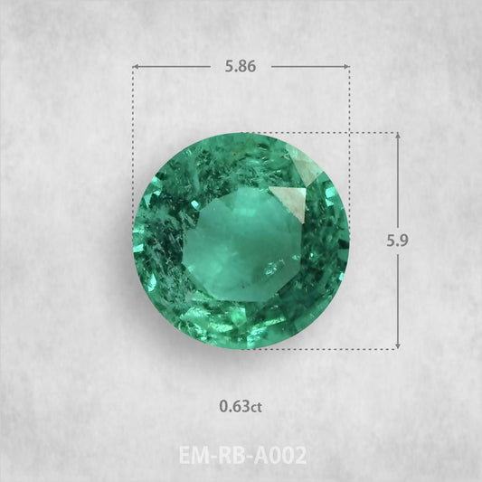 Изумруд 0,63 карата натуральный, круглой огранки 