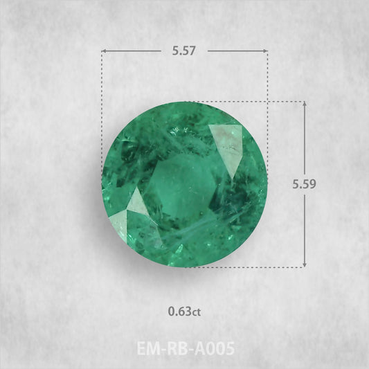 Изумруд 0,63 карата натуральный, круглой огранки 