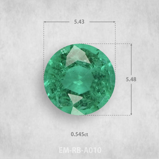Изумруд 0,545 карата натуральный, круглой огранки 